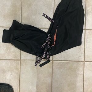 Black Joggers with Fly Young Tape